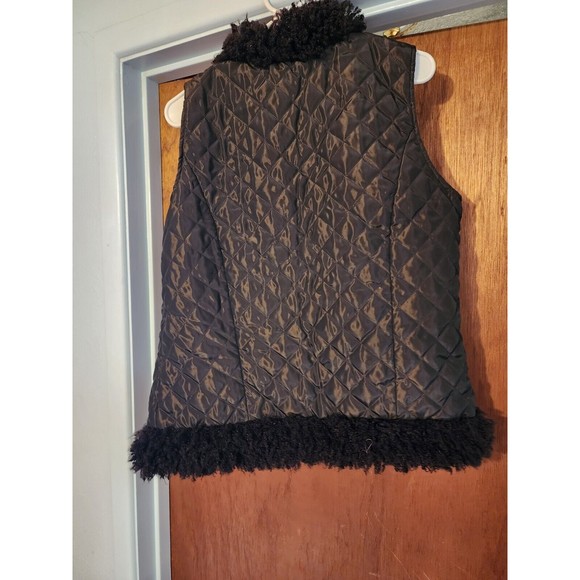 NWT VINTAGE Geneology Fashion DNA M Faux Fur PUFFER Vest BLACK NEW MEDIUM Y2K - Picture 6 of 6